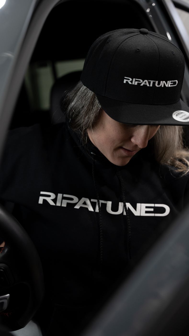 RIPATUNED - WHITE ON BLACK